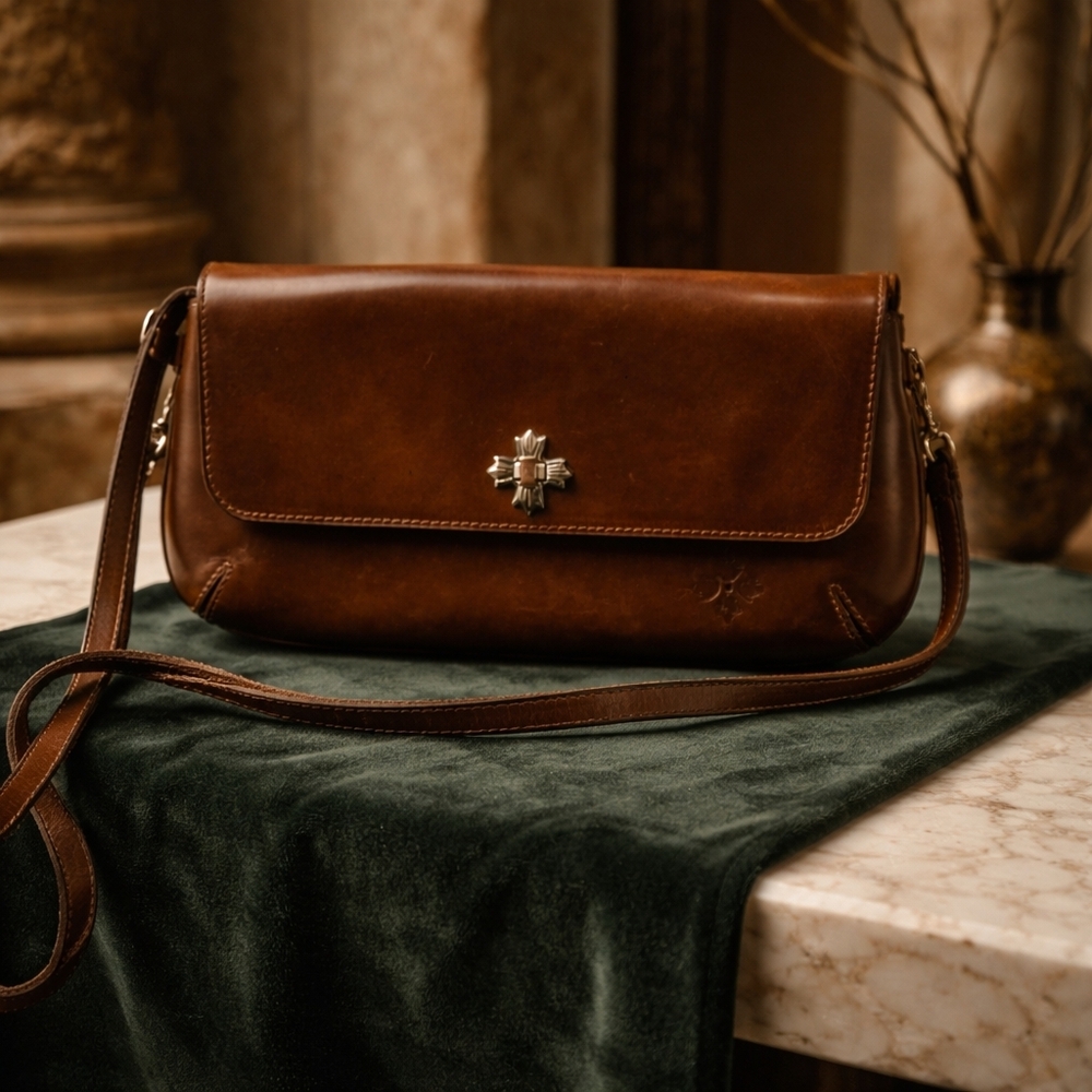 Patricia Nash Brown Leather Crossbody Bag